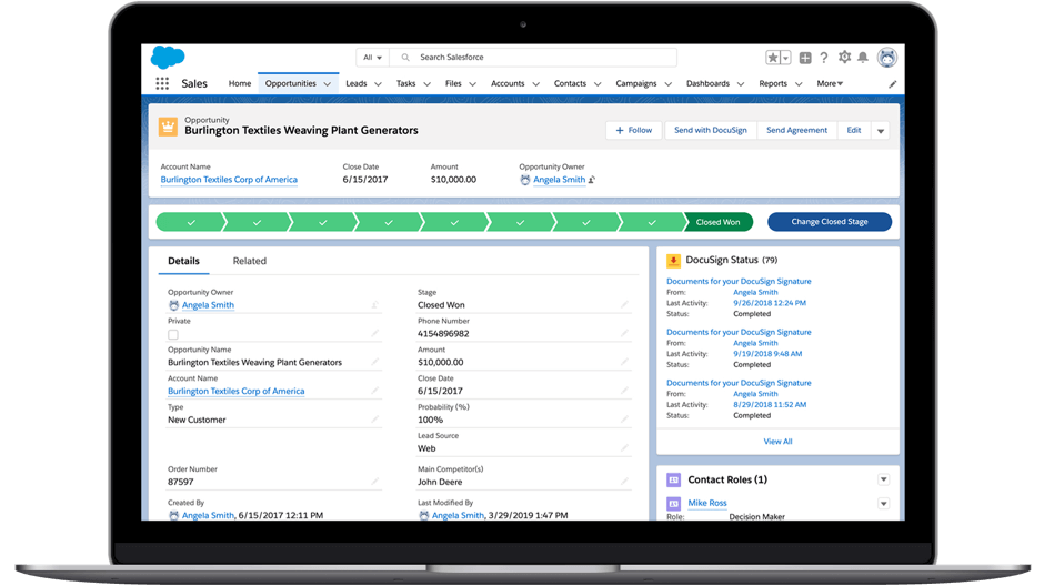 Salesforce Integrations DocuSign Sign & Manage Contracts