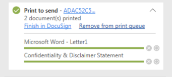 DocuSign Print Driver dialog box