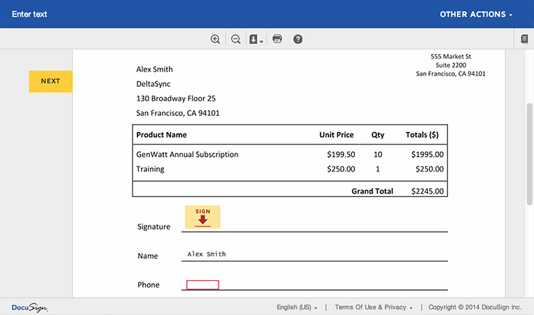 Eelektronische unterschrift erstellen mit DocuSign