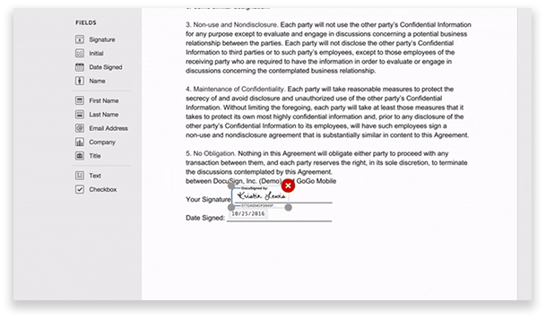 How do I send a DocuSign document?